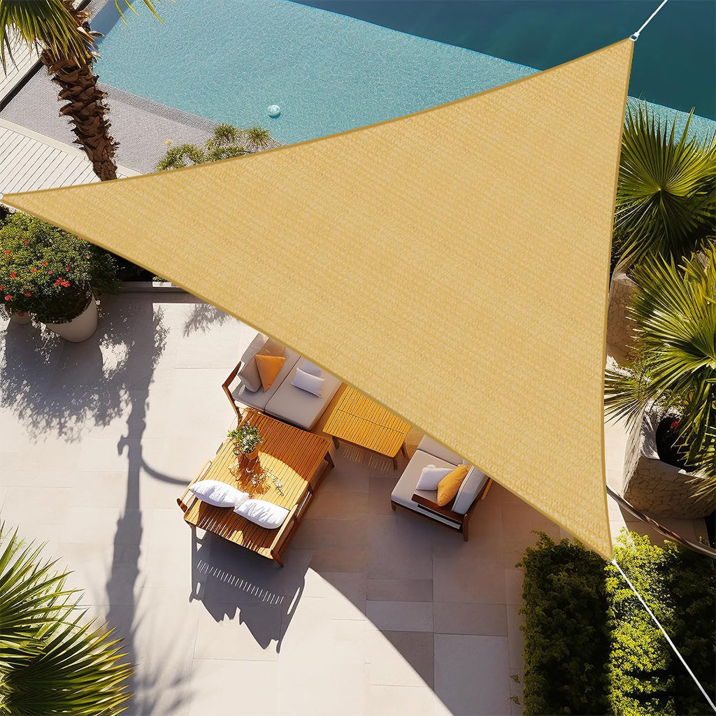 HASTHIP Sun Shade Sail with Carabiners & Rope 118 inches Equilateral Triangle Sun Shade Sail Canopy Sun Shade Sail with Metal D Rings Translucent Beige Sun Shade for Backyard, Camping, Patio HASTHIP Sun Shade Sail with Carabiners & Rope 118 inches Equilateral Triangle Sun Shade Sail Canopy Sun Shade Sail with Metal D Rings Translucent Beige Sun Shade for Backyard, Camping, Patio